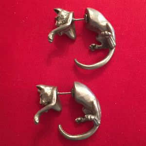 Pewter Kitten Earrings